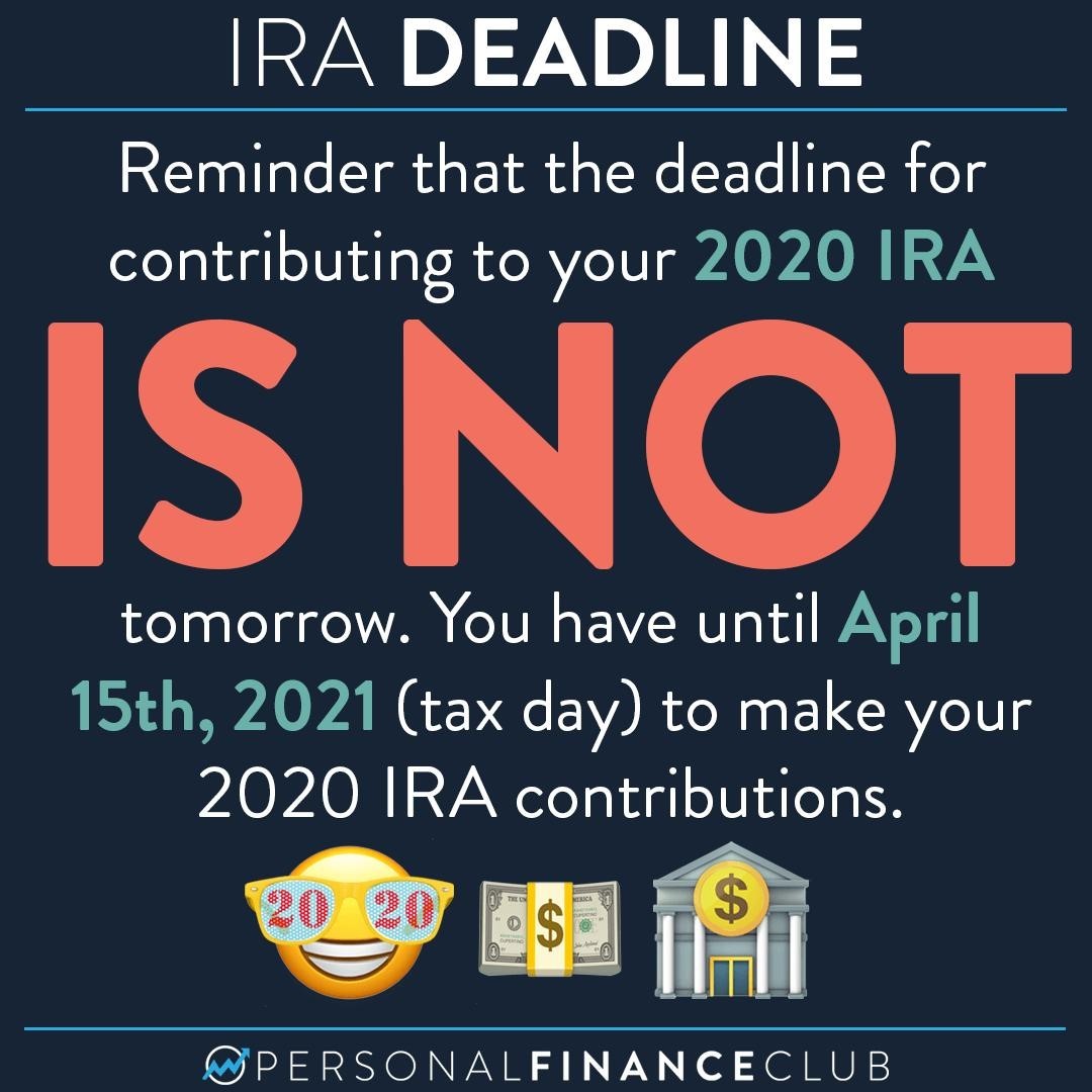 Is December 31st the IRA deadline for 2020? Personal Finance Club